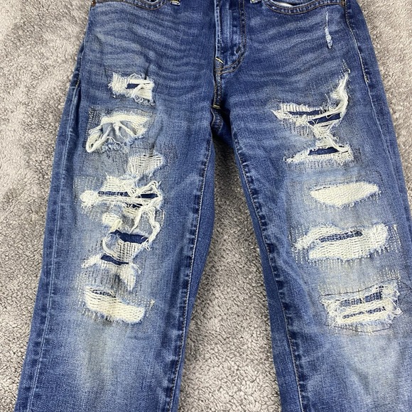 American Eagle Next Level Airflex Jeans Womens 26x28* Slim Straight Distressed - Picture 3 of 16